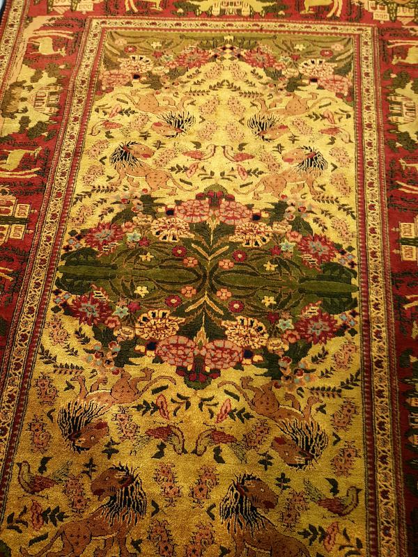 Hand%20Woven%20Iran’s%20Khorasan%20Silk%20Carpet%20Size: (102%20x%20165)%20cm