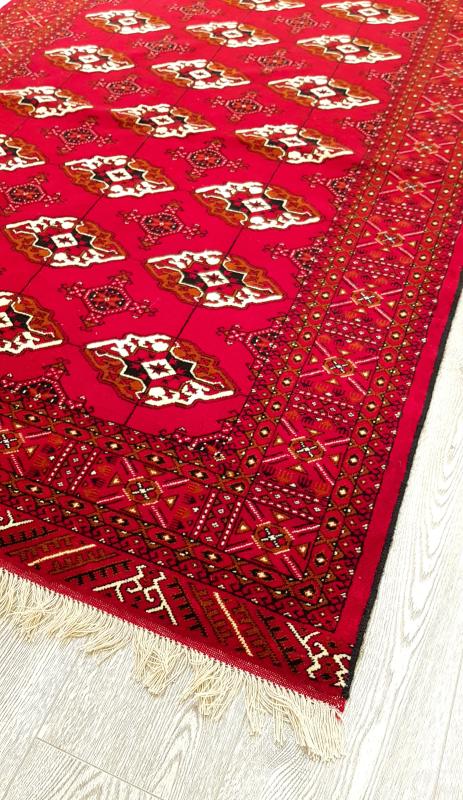 Persian%20handmade%20red Turkmen%20Carpet%20Size: (%20186%20x%20132 cm)