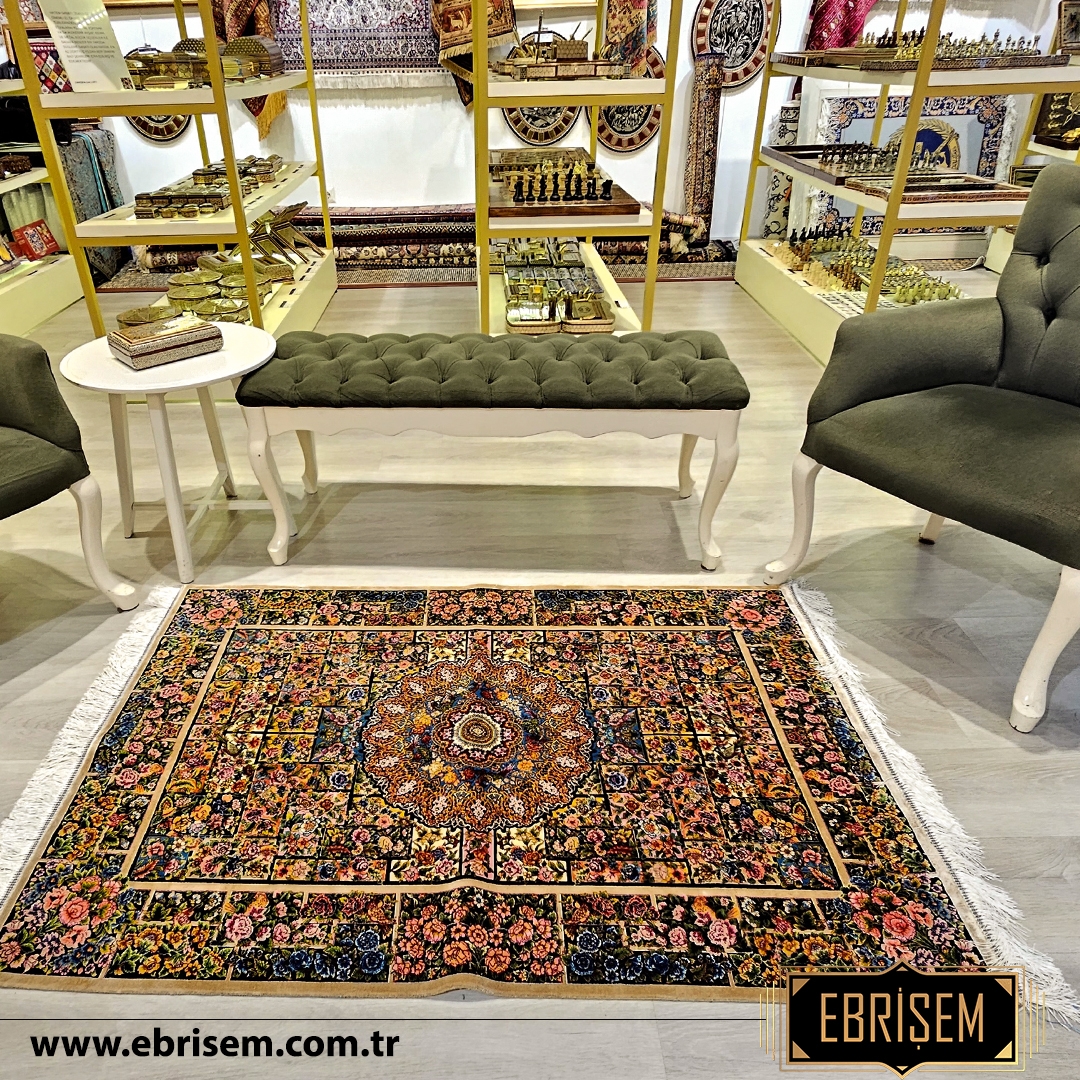 Pure%20Silk%20Machine%20Made%20Carpet%20Size: (100%20x%20150)%20cm