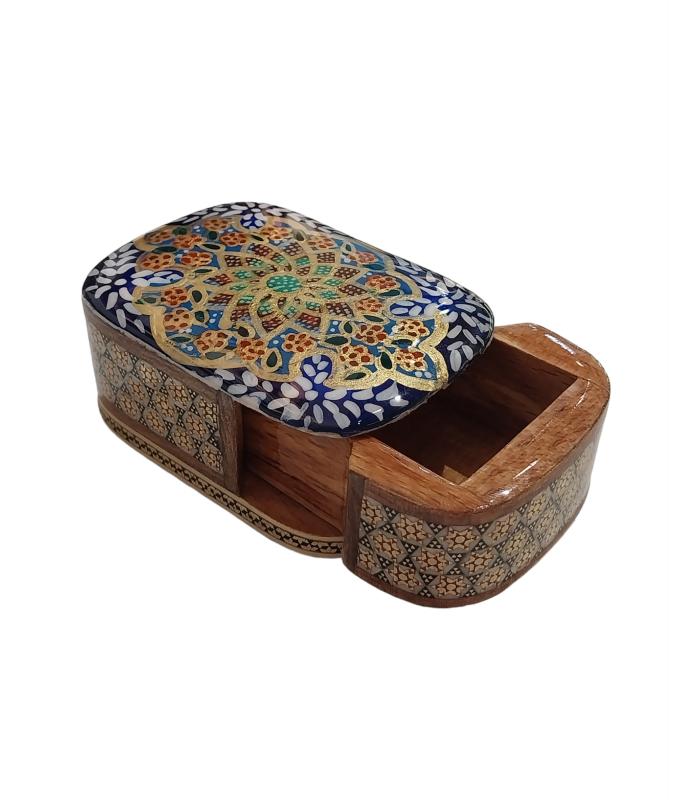 Iranian%20Handcrafted%20Khatam%20Art%20Jewelry%20Box%20Size%20%20: (%206 x%208) cm%20