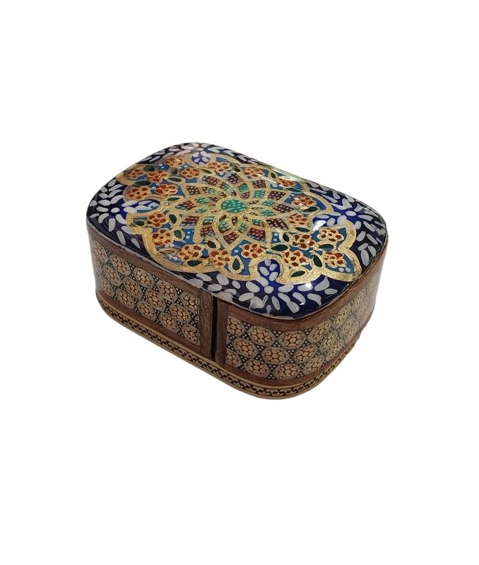 Iranian%20Handcrafted%20Khatam%20Art%20Jewelry%20Box%20Size%20%20: (%206 x%208) cm%20