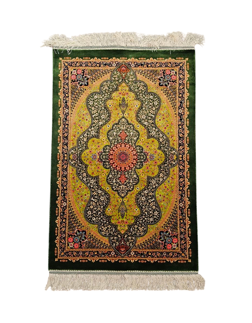 Pure%20Silk%20Machine%20Made%20Carpet%20Size: (60%20x%2090) cm