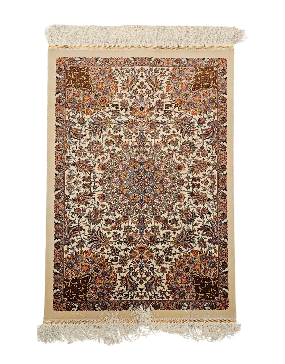 Pure%20Silk%20Machine%20Made%20Carpet%20Size: (60%20x%2090) cm