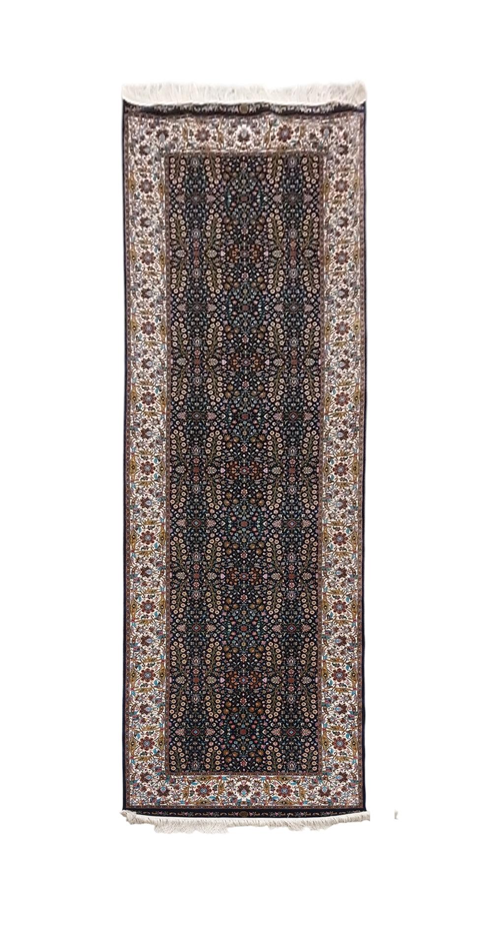 Pure%20Silk%20Machine%20Made%20Carpet%20Size: (87%20x%20300) cm