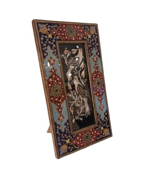 Iranian Handcrafted Metal & Khatam Art Frame Size : ( 19 x 35 cm) 