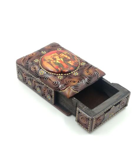 Iranian Handmade Leather Card Box (13.5cm x 9.5 cm)