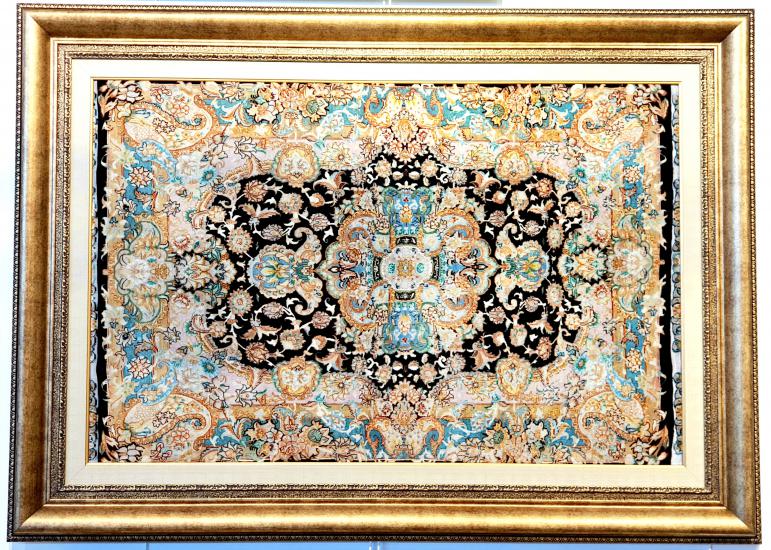 Iranian Handmade Tableau Rug Tebriz Silk