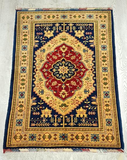 Hand Woven Afghan Carpet  Size: (86 x 115) cm