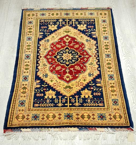 Hand Woven Afghan Carpet  Size: (86 x 115) cm