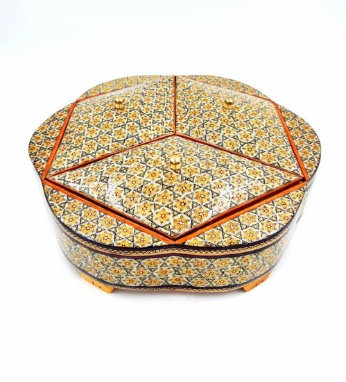 Iranian Handcrafted 3 Lid Candy Bowl (22 x 22) cm