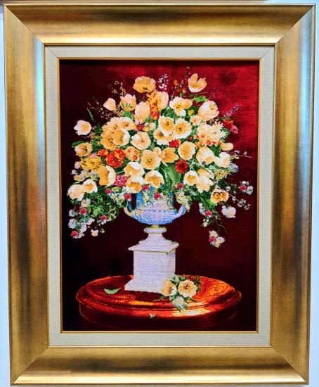 Iranian Handmade Tableau Rug (Flowers in vase) 57cm x 79 cm