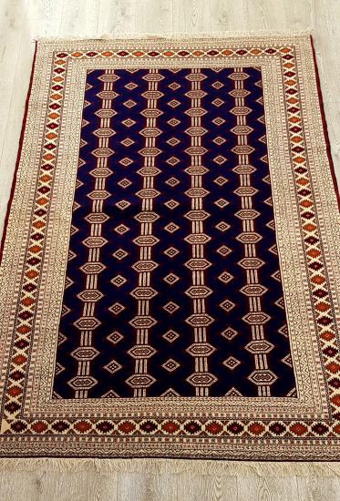 Persian handmade silk rug Turkmen Size: (199 x 138) cm
