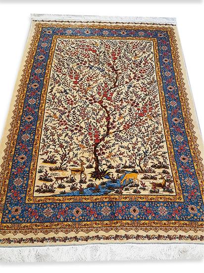 Pure Silk Machine Made Carpet (Tree of Life)