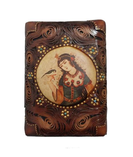 Iranian Handmade Leather Card Box (13.5cm x 9.5 cm)