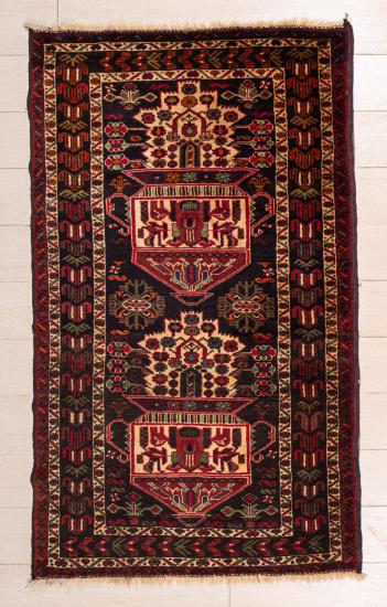 Iran Handwoven Carpet  Baluch ( 195 x 115 cm)
