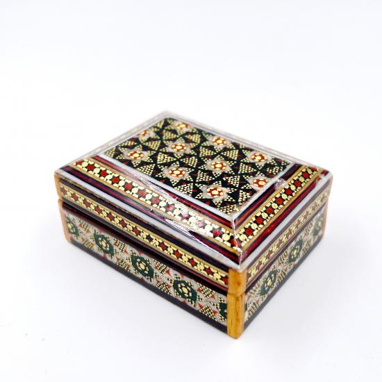 Iranian Handcrafted Khatam Art Jewelry Box Size  : ( 7 x 5 cm )