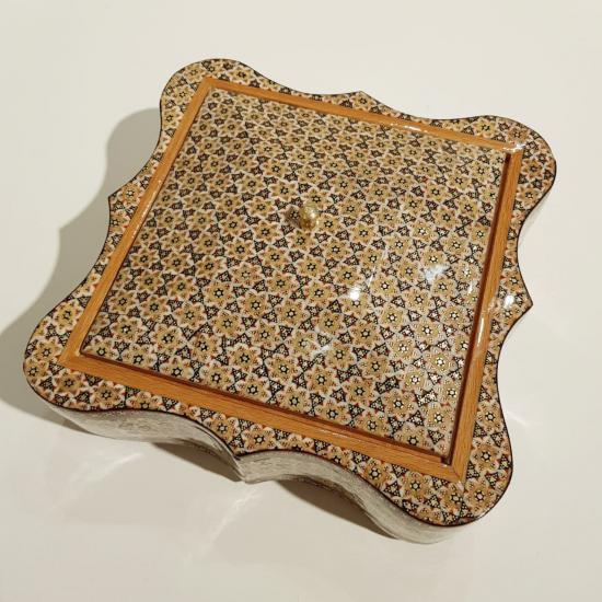  Khatam Fully Engraved Sugar Bowl 18 X 18 CM (Iran’s Handicraft)