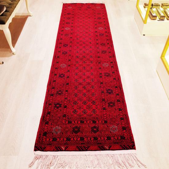 Afghan Handwoven Tekap Carpet ( Takap )  Size:  ( 80 x 291 cm)