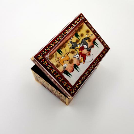 İran’ın El İşlemesi Hatem Sanatı Luks Mücevher Kutusu  Ebat : ( 11 x 8 cm  )
