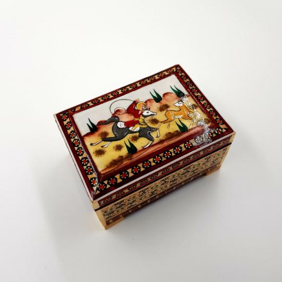 Iranian Handcrafted khatam Art Luxury Jewelry Box  Size : ( 11 x 8 CM  )
