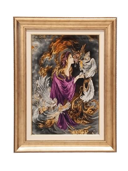 İran El Dokuması Tablo Halı (İran miniyatur) Ebat: (53 x 78) cm