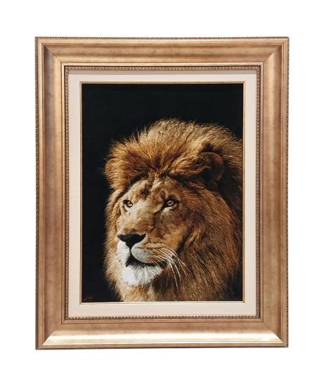 İran El Dokuması Tablo Halı (Aslan) (51 X 62) cm