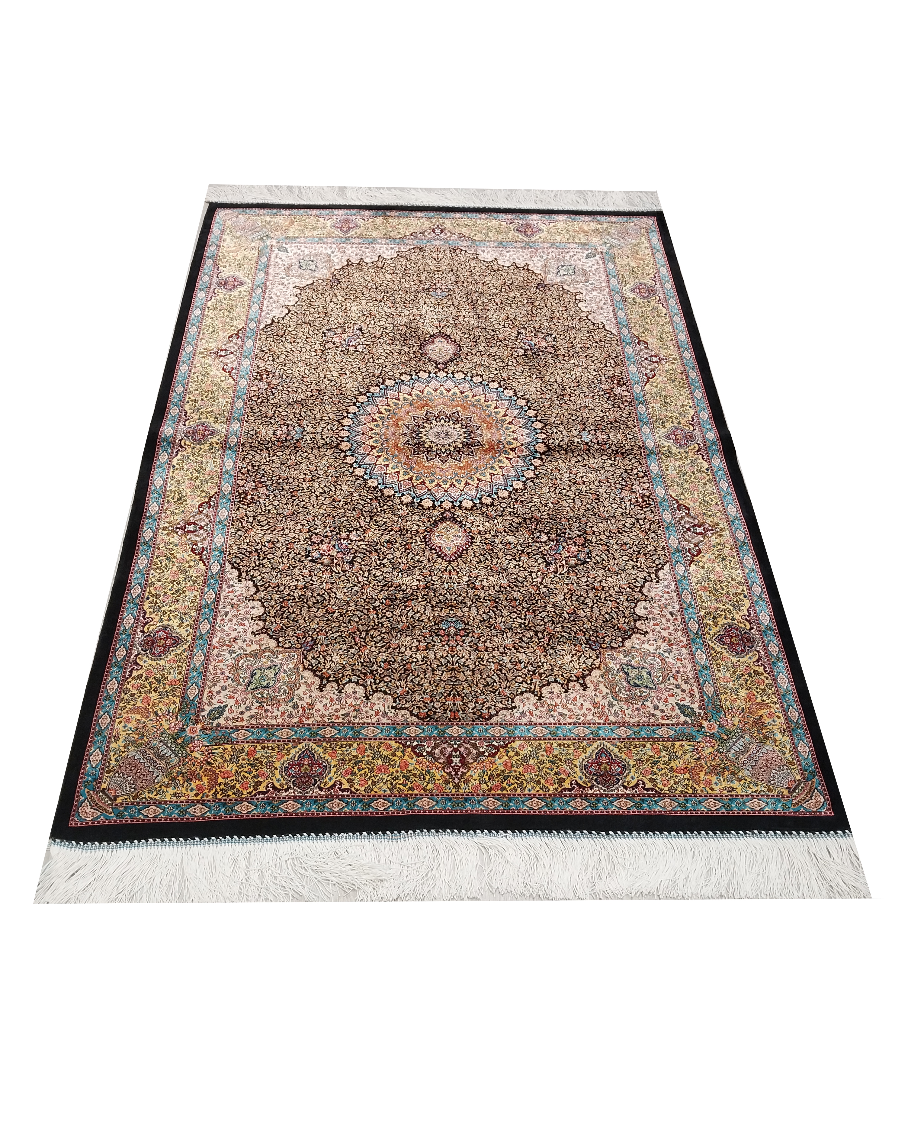 Pure%20Silk%20Machine%20Made%20Carpet%20Size: (100%20x%20150)%20cm